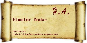Himmler Andor névjegykártya